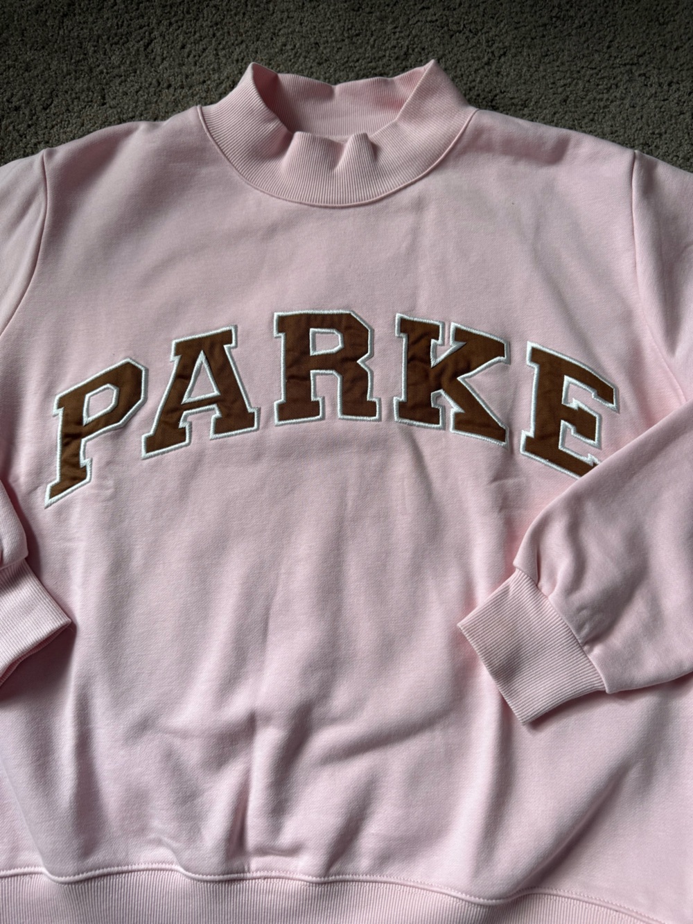 NWT Parke Heritage Mockneck Pink and Brown Size S/M - Picture 4 of 5
